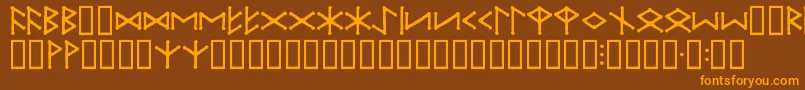 IceEggFutharkRegular Font – Orange Fonts on Brown Background
