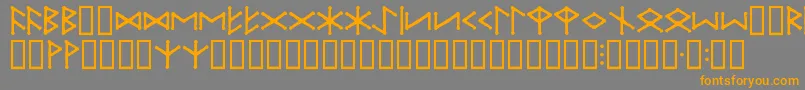 Шрифт IceEggFutharkRegular – оранжевые шрифты на сером фоне
