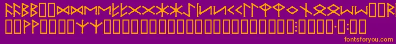 フォントIceEggFutharkRegular – 紫色の背景にオレンジのフォント