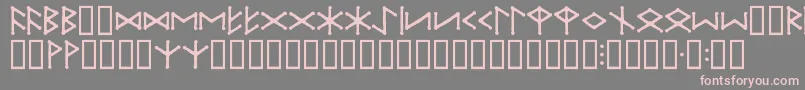 フォントIceEggFutharkRegular – 灰色の背景にピンクのフォント