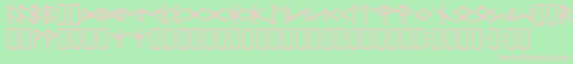 Fonte IceEggFutharkRegular – fontes rosa em um fundo verde
