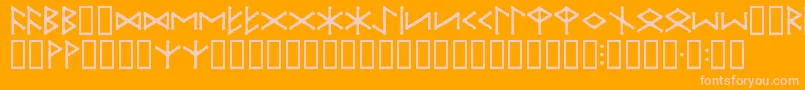IceEggFutharkRegular Font – Pink Fonts on Orange Background