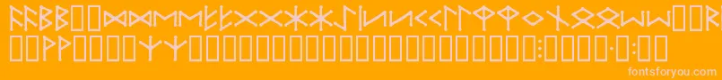 fuente IceEggFutharkRegular – Fuentes Rosadas Sobre Fondo Naranja