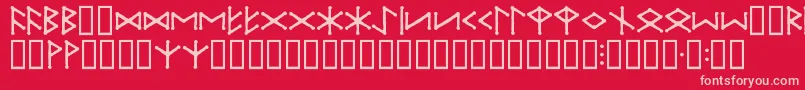 フォントIceEggFutharkRegular – 赤い背景にピンクのフォント