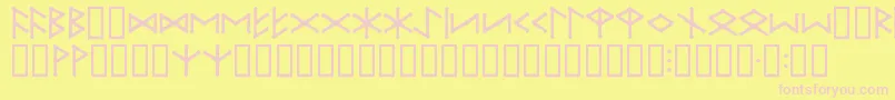 IceEggFutharkRegular Font – Pink Fonts on Yellow Background