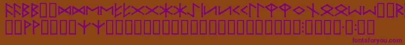 フォントIceEggFutharkRegular – 紫色のフォント、茶色の背景