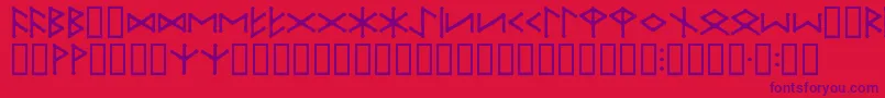 フォントIceEggFutharkRegular – 赤い背景に紫のフォント