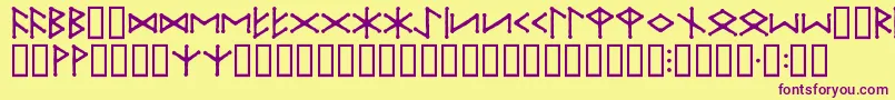 Шрифт IceEggFutharkRegular – фиолетовые шрифты на жёлтом фоне