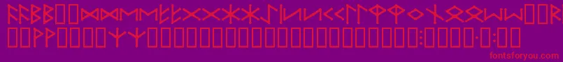 フォントIceEggFutharkRegular – 紫の背景に赤い文字