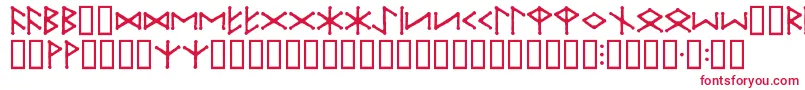 IceEggFutharkRegular-Schriftart – Rote Schriften auf weißem Hintergrund