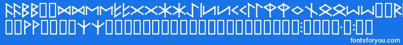 Шрифт IceEggFutharkRegular – белые шрифты на синем фоне