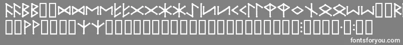 フォントIceEggFutharkRegular – 灰色の背景に白い文字
