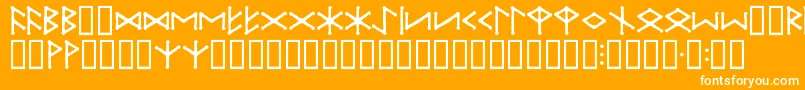 IceEggFutharkRegular Font – White Fonts on Orange Background