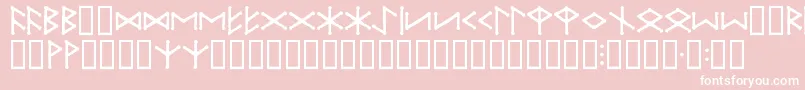 IceEggFutharkRegular-fontti – valkoiset fontit vaaleanpunaisella taustalla
