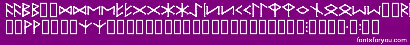 Шрифт IceEggFutharkRegular – белые шрифты на фиолетовом фоне