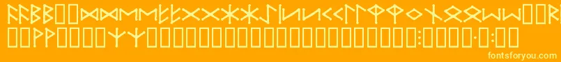 IceEggFutharkRegular Font – Yellow Fonts on Orange Background