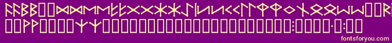 IceEggFutharkRegular Font – Yellow Fonts on Purple Background