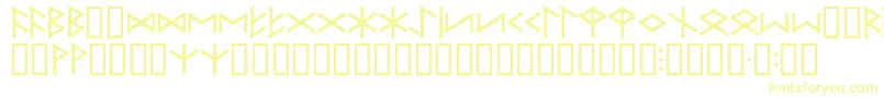 IceEggFutharkRegular Font – Yellow Fonts on White Background