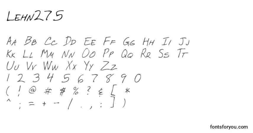 Czcionka Lehn275 – alfabet, cyfry, specjalne znaki
