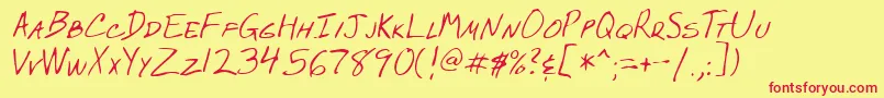 Lehn275 Font – Red Fonts on Yellow Background