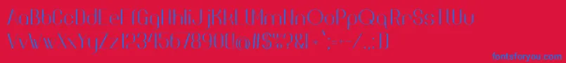 Highsociety-Schriftart – Blaue Schriften auf rotem Hintergrund