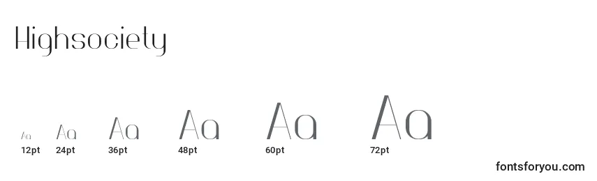Highsociety Font Sizes