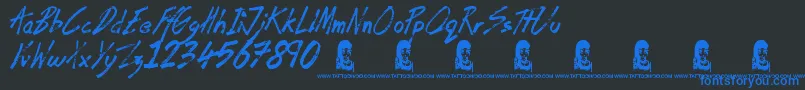 CoffeeHouse Font – Blue Fonts on Black Background