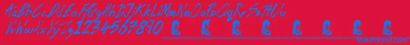 CoffeeHouse Font – Blue Fonts on Red Background