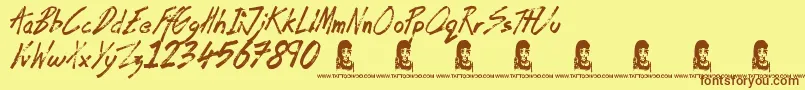 CoffeeHouse Font – Brown Fonts on Yellow Background