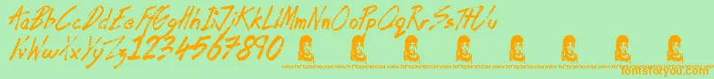 CoffeeHouse Font – Orange Fonts on Green Background