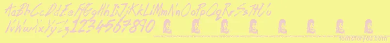 CoffeeHouse Font – Pink Fonts on Yellow Background