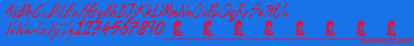 CoffeeHouse Font – Red Fonts on Blue Background