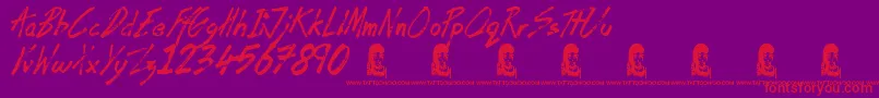 CoffeeHouse Font – Red Fonts on Purple Background