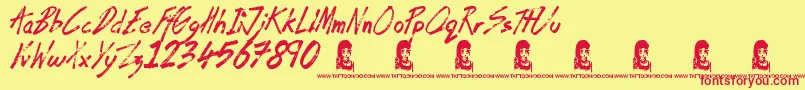 CoffeeHouse Font – Red Fonts on Yellow Background