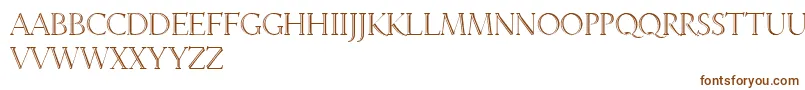 LinotypeveneziaInitiale-fontti – ruskeat fontit valkoisella taustalla