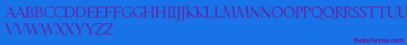 LinotypeveneziaInitiale Font – Purple Fonts on Blue Background