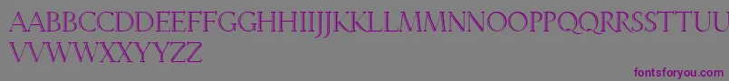 Fonte LinotypeveneziaInitiale – fontes roxas em um fundo cinza