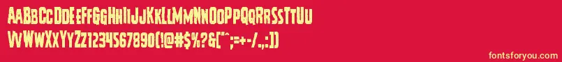 Vicioushungercond Font – Yellow Fonts on Red Background