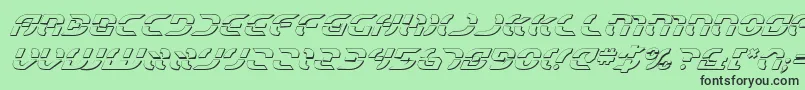 StarfighterShadowItalic-Schriftart – Schwarze Schriften auf grünem Hintergrund