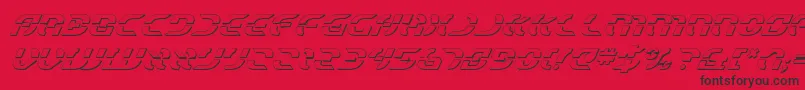Fonte StarfighterShadowItalic – fontes pretas em um fundo vermelho