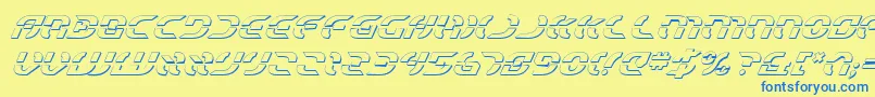 StarfighterShadowItalic Font – Blue Fonts on Yellow Background