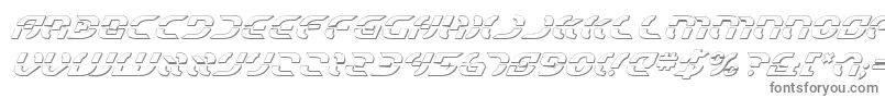 StarfighterShadowItalic-Schriftart – Graue Schriften auf weißem Hintergrund