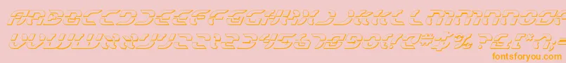 StarfighterShadowItalic-Schriftart – Orangefarbene Schriften auf rosa Hintergrund