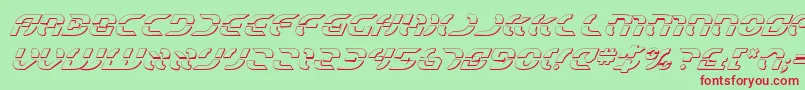 StarfighterShadowItalic-Schriftart – Rote Schriften auf grünem Hintergrund