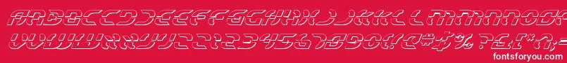 StarfighterShadowItalic-Schriftart – Weiße Schriften auf rotem Hintergrund