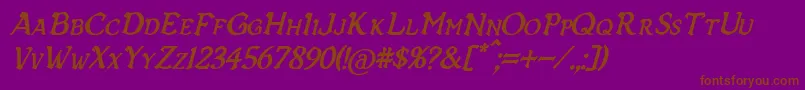 VecnaBoldItalic Font – Brown Fonts on Purple Background