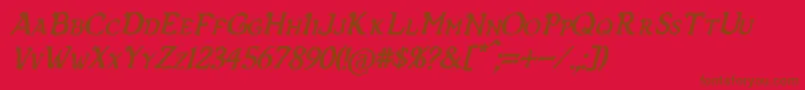 VecnaBoldItalic Font – Brown Fonts on Red Background