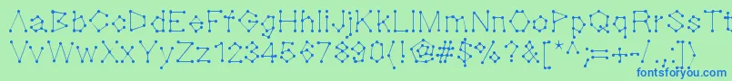 フォントDotnation – 青い文字は緑の背景です。