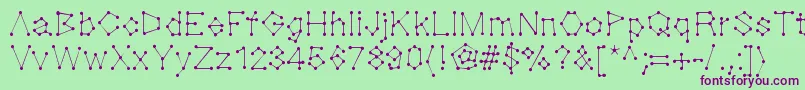 Dotnation-Schriftart – Violette Schriften auf grünem Hintergrund