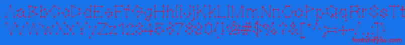 Czcionka Dotnation – czerwone czcionki na niebieskim tle